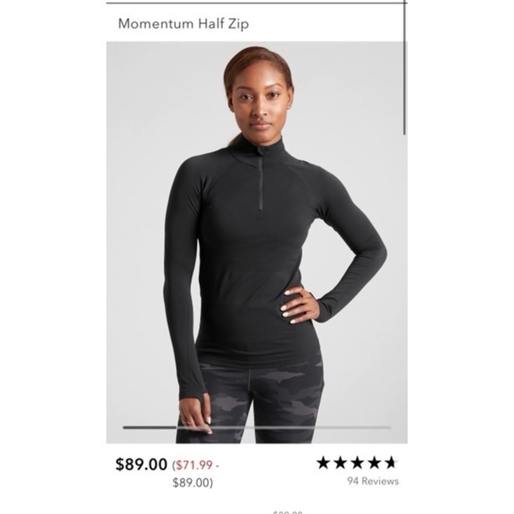 Athleta Black Quarter Zip